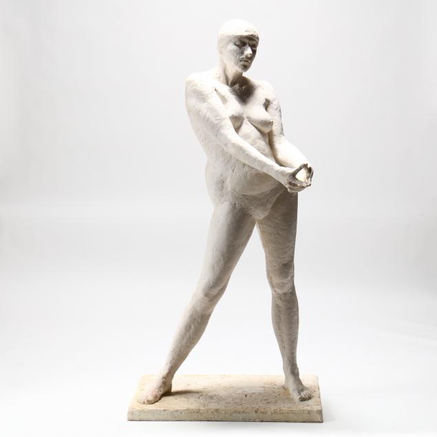 a-life-size-plaster-sculpture-of-a-standing-nude