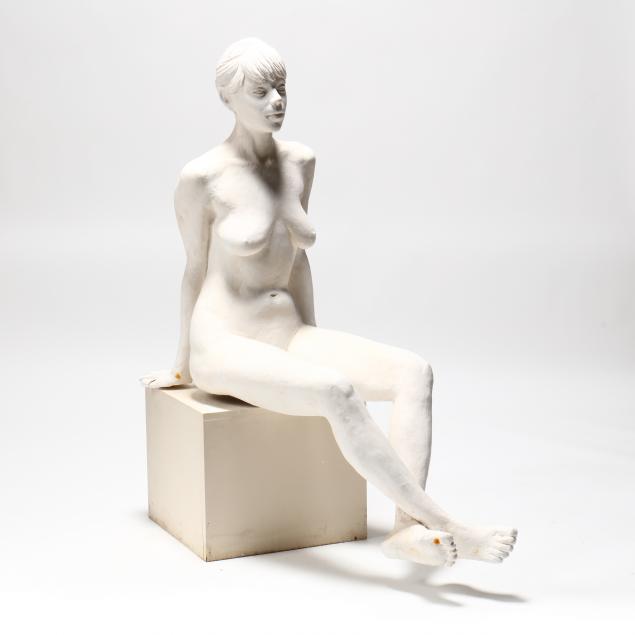 a-life-size-plaster-sculpture-of-a-seated-nude