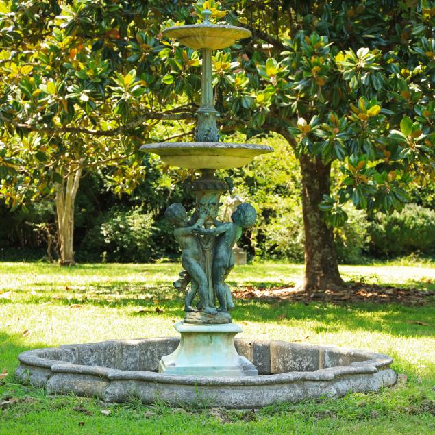 an-antique-french-double-tiered-garden-fountain