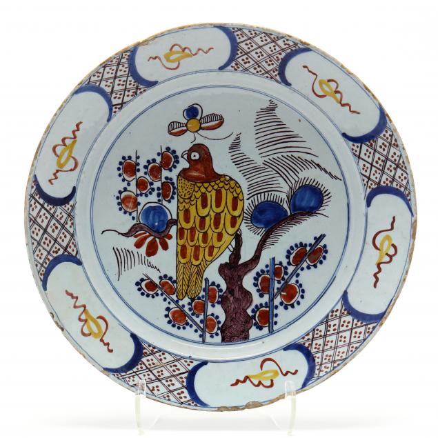 polychrome-decorated-charger-with-bird