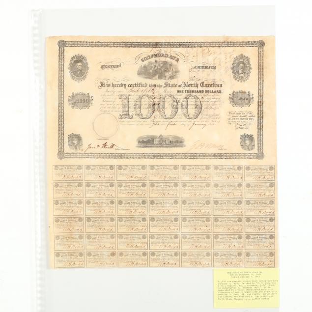 confederate-state-of-north-carolina-1000-bond-signed-by-governor-zebulon-vance