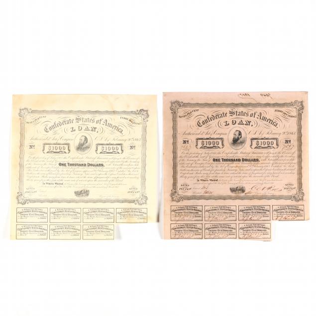 two-1000-confederate-bonds-act-of-february-20-1863