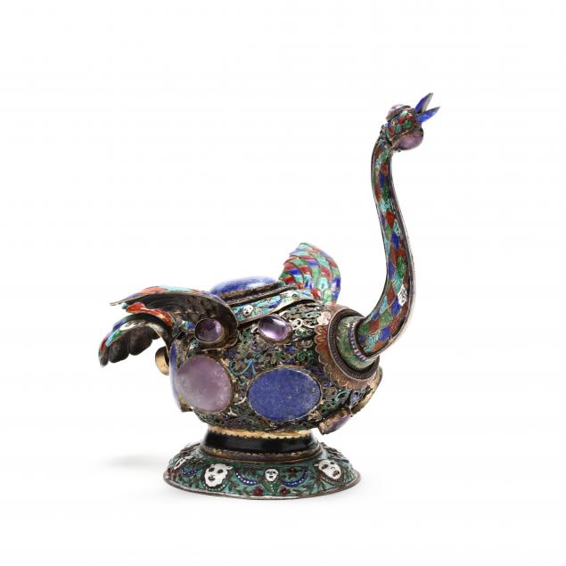 an-antique-continental-enameled-and-jeweled-silver-swan