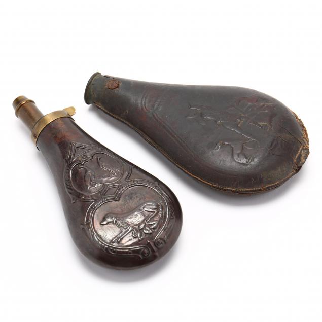 two-antique-english-powder-horns
