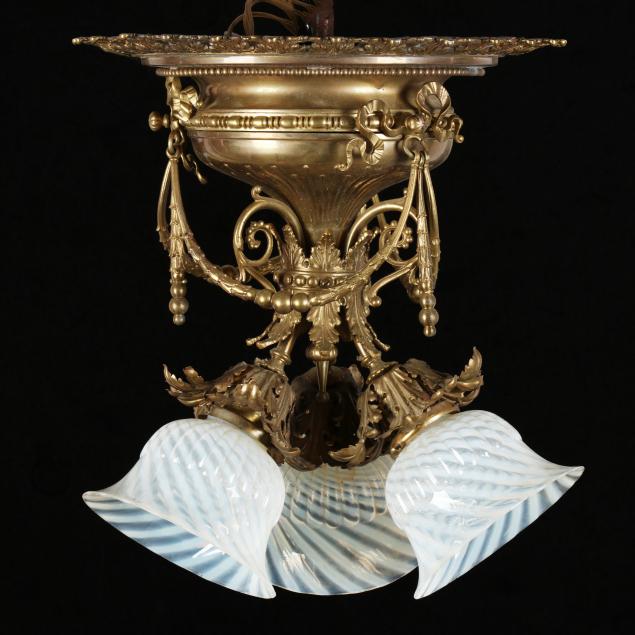 an-antique-french-empire-style-gilt-brass-chandelier
