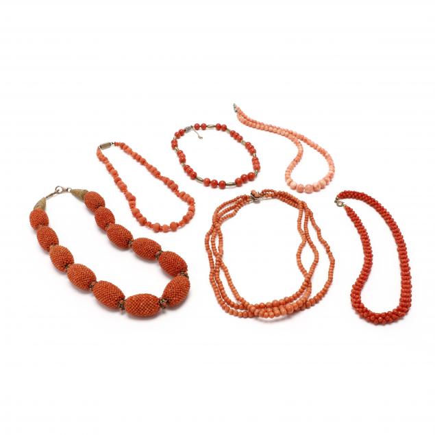 six-coral-bead-necklaces