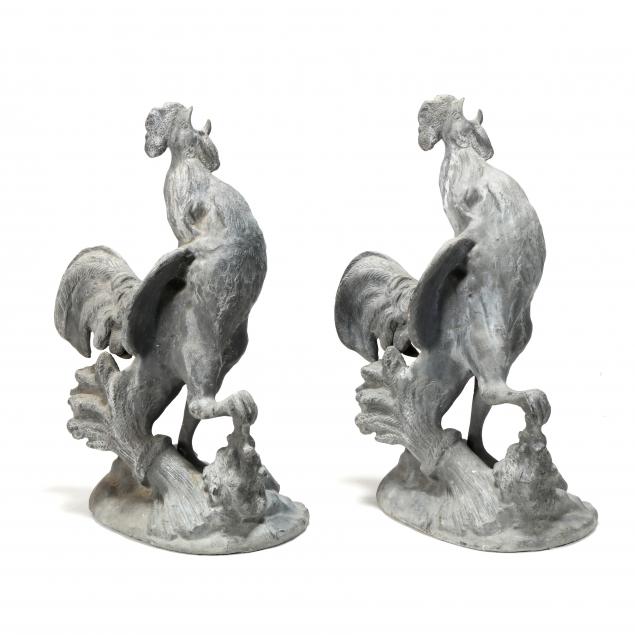 pair-of-lead-garden-roosters