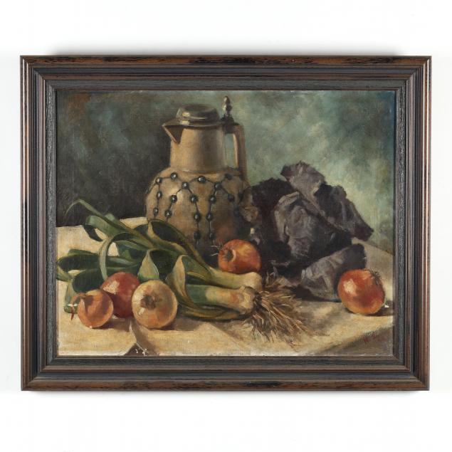 a-vintage-still-life-painting-with-leeks