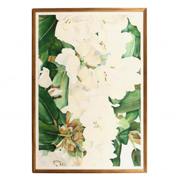 gary-bukovnik-ca-oh-born-1947-large-framed-diptych-with-lilies