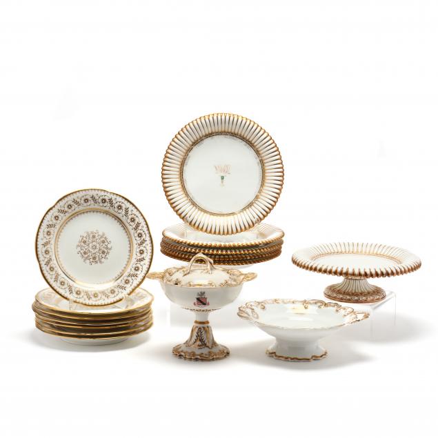 an-assortment-of-gilt-decorated-porcelain