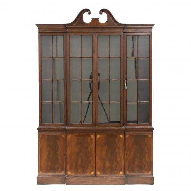 chippendale-style-inlaid-mahogany-breakfront