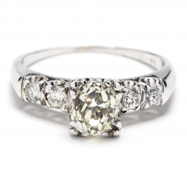 14kt-white-gold-and-old-mine-cut-diamond-engagement-ring