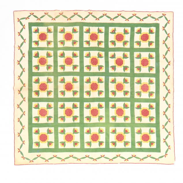 antique-floral-hand-applique-quilt
