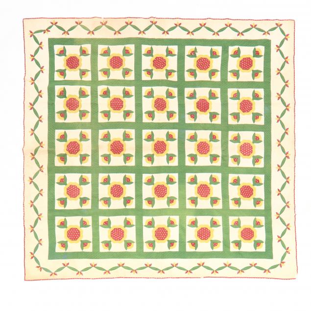antique-floral-hand-applique-quilt