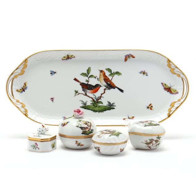 herend-rothschild-bird-dresser-tray-and-trinket-boxes