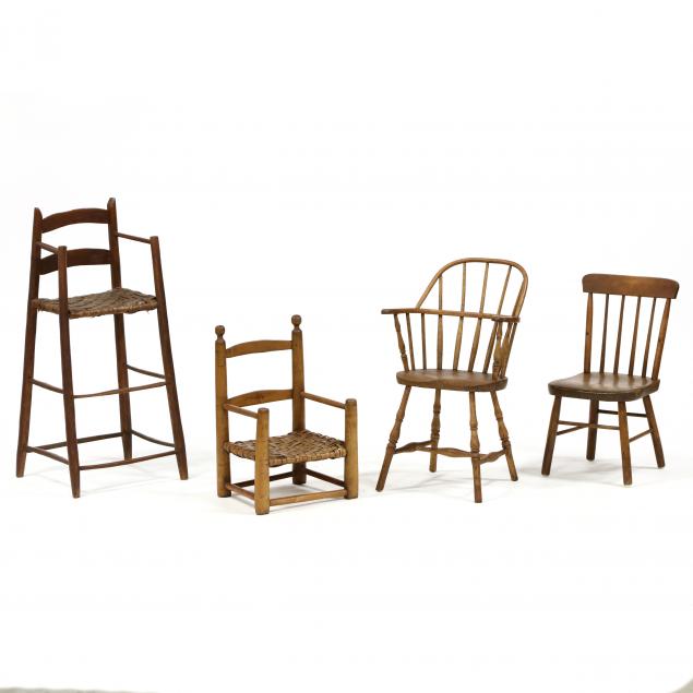 four-antique-child-s-chairs