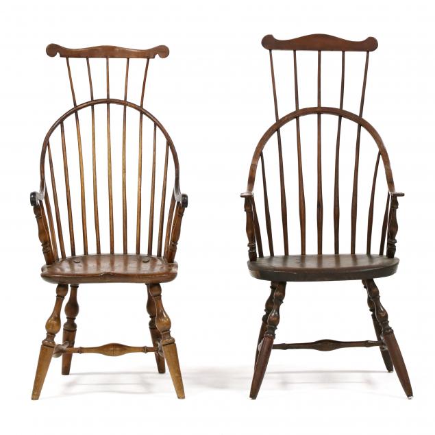 two-american-comb-back-windsor-armchairs