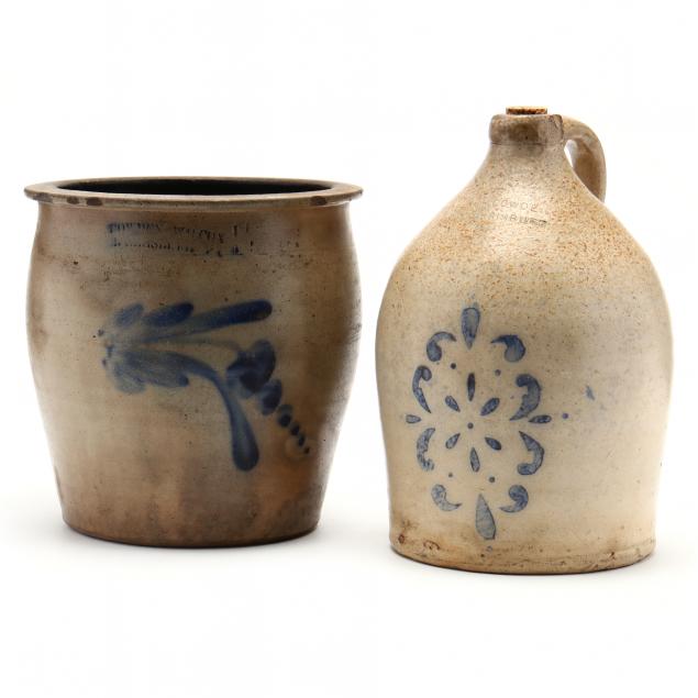 two-antique-pennsylvania-stoneware-vessels