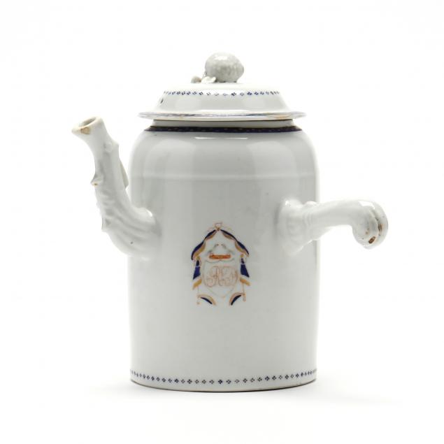 a-rare-chinese-export-porcelain-armorial-chocolate-pot