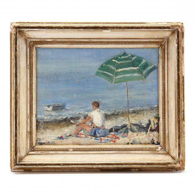 an-american-school-painting-of-a-beach-scene