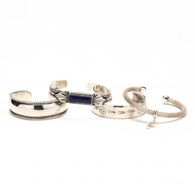 four-sterling-silver-cuff-bracelets
