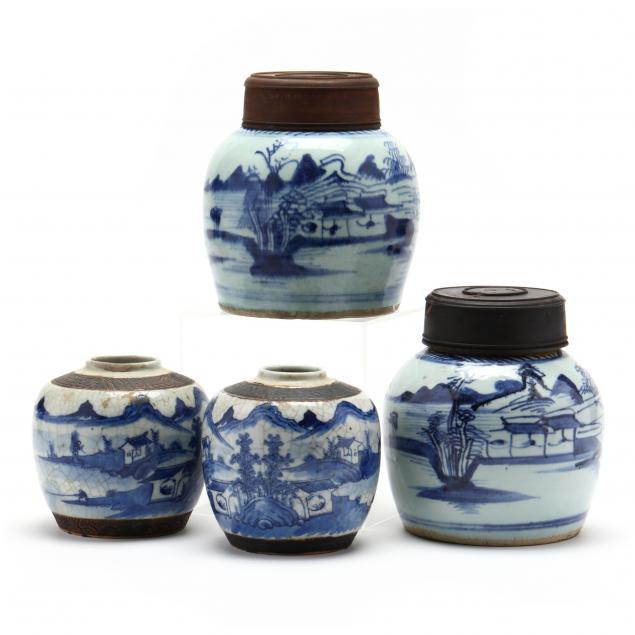 two-pairs-of-chinese-blue-and-white-ginger-jars