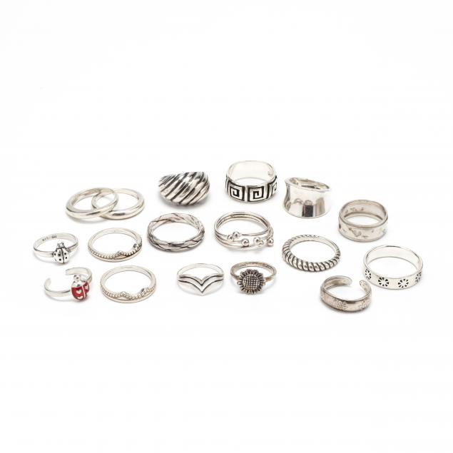 a-collection-of-sterling-silver-rings