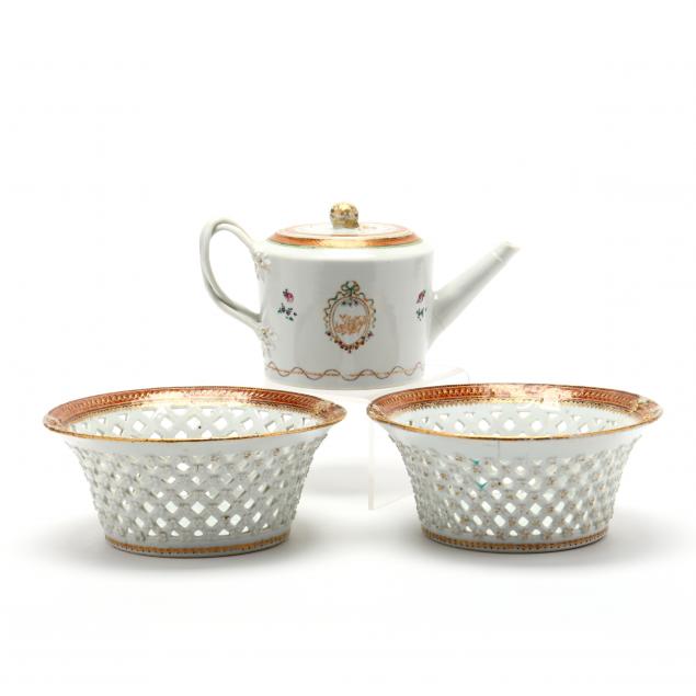 a-pair-of-chinese-export-porcelain-reticulated-baskets-and-a-teapot