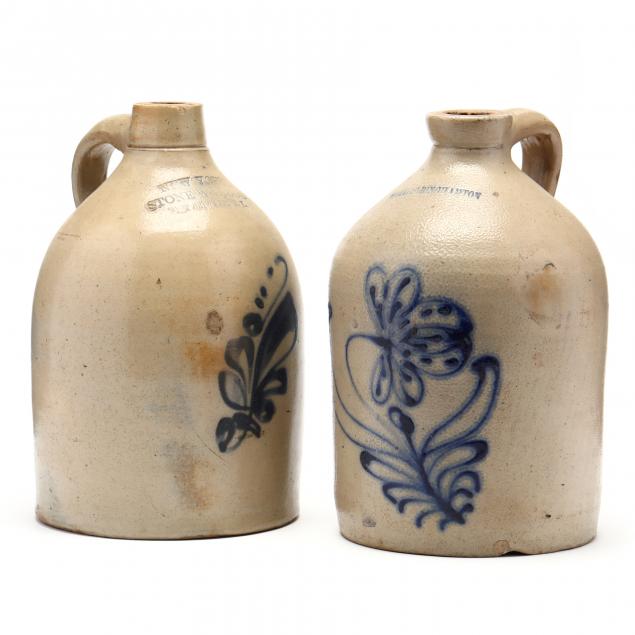 two-antique-new-york-stoneware-jugs