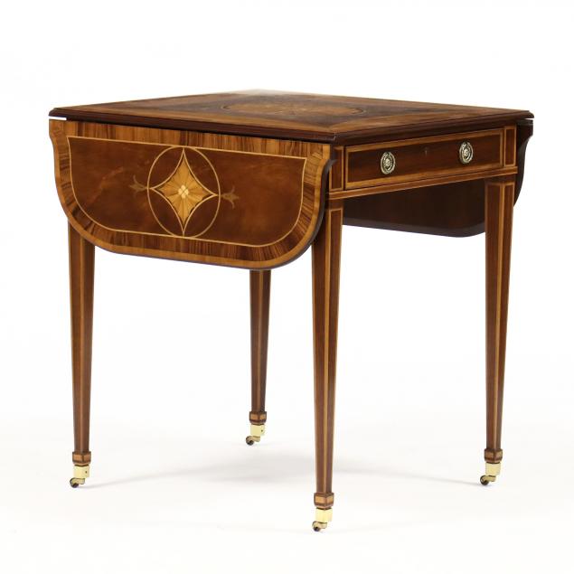 baker-hepplewhite-style-inlaid-dropleaf-side-table