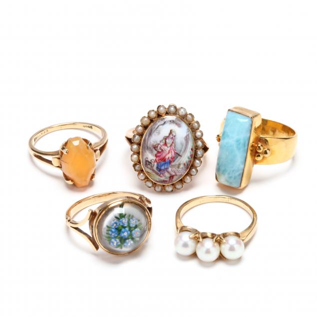 five-gold-and-gemstone-rings
