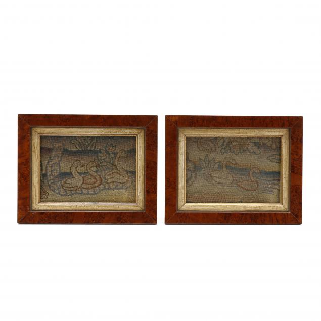 pair-of-antique-needlework-pictures-of-swans