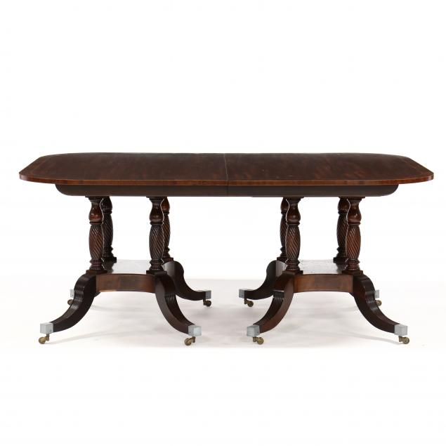 baker-georgian-style-double-pedestal-mahogany-dining-table