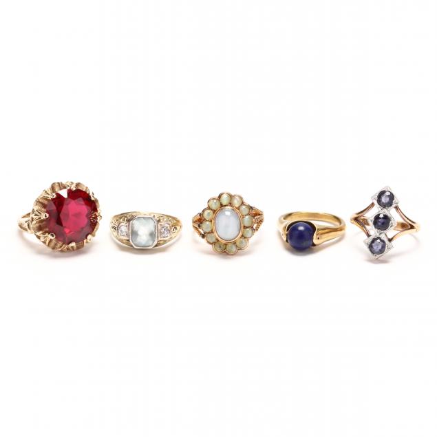 five-gold-and-gemstone-rings