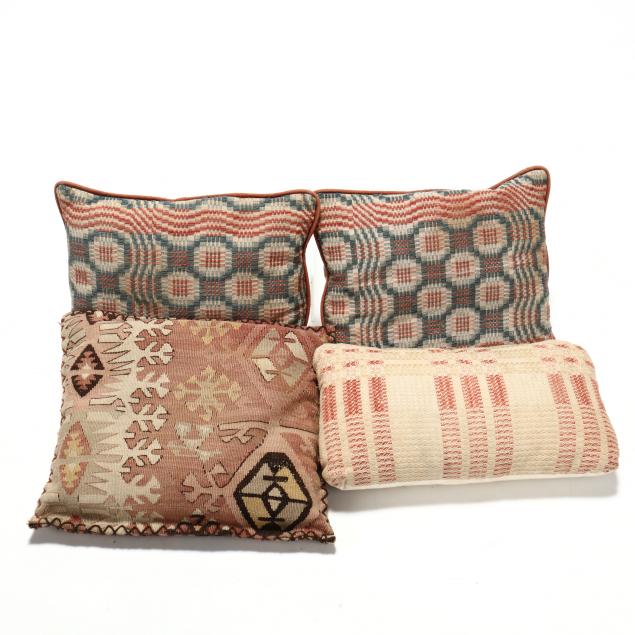 four-antique-textile-pillows