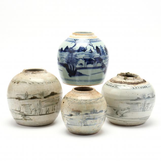 a-group-of-chinese-blue-and-white-ginger-jars-and-lamp
