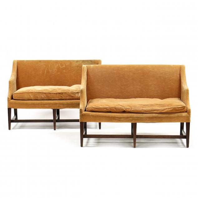 pair-of-hepplewhite-style-mahogany-upholstered-settees