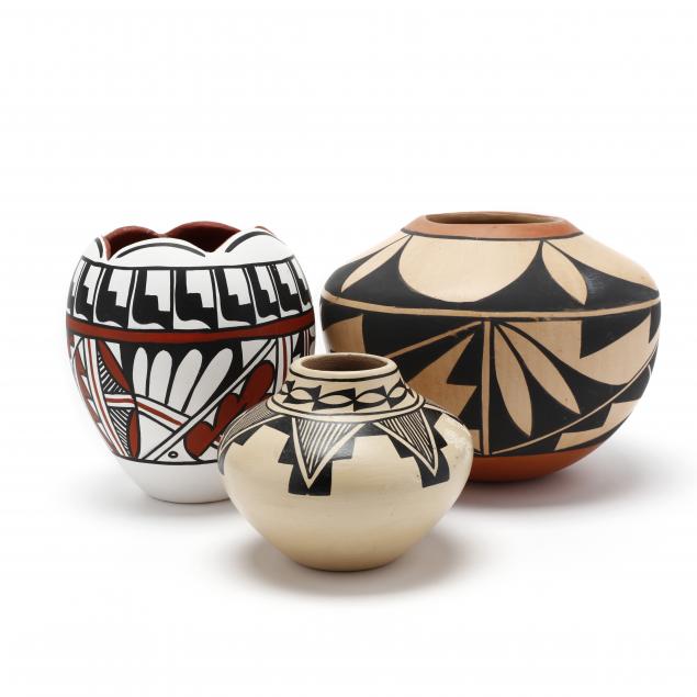 three-native-american-pottery-vessels