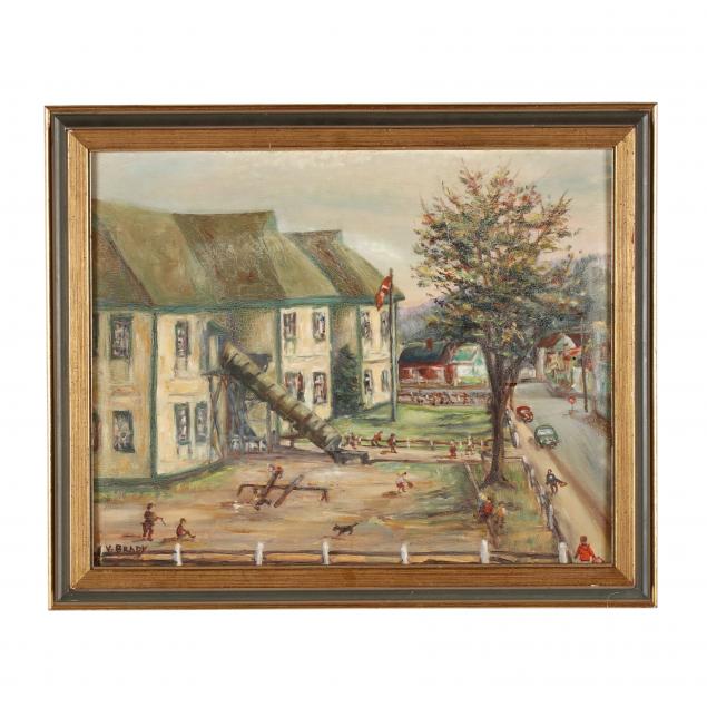 a-vintage-painting-of-a-schoolyard