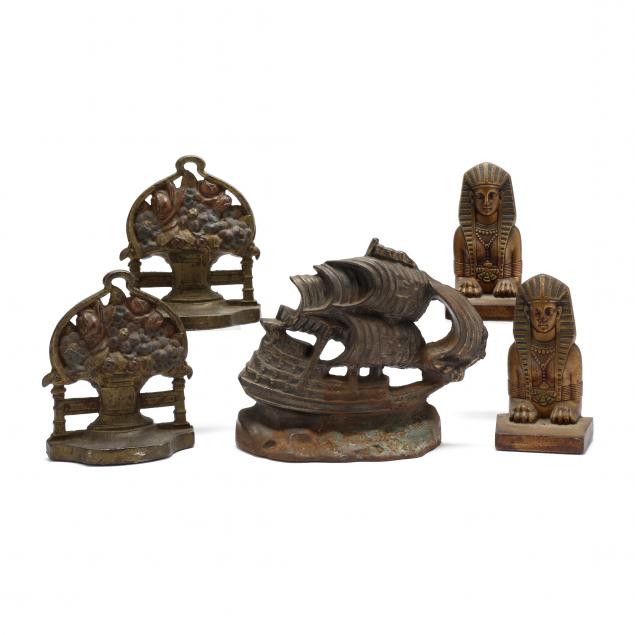 vintage-door-stop-and-bookends-grouping