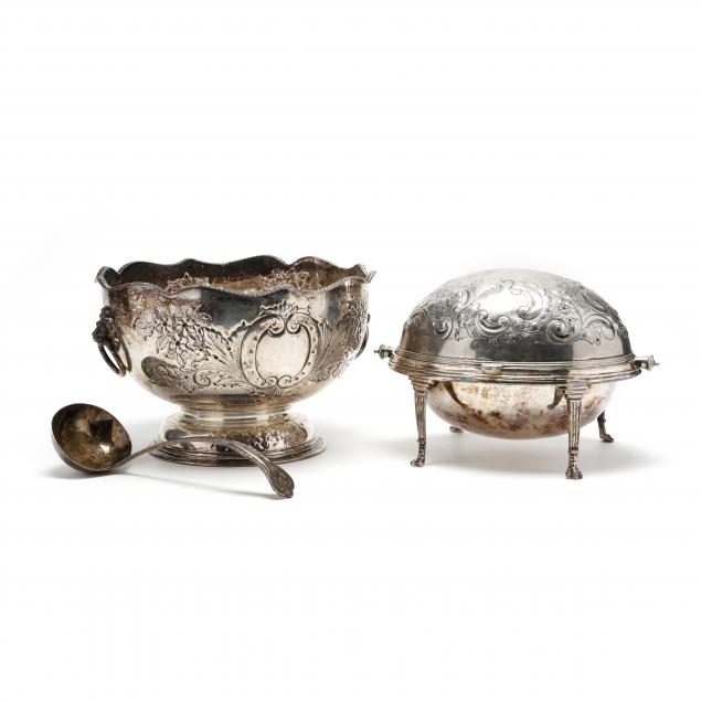 sheffield-repousse-silverplate-punch-bowl-and-breakfast-server