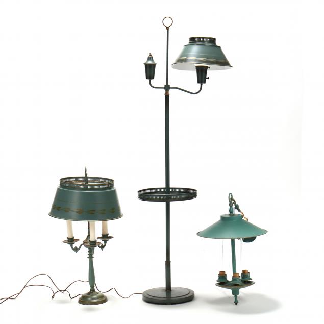 vintage-toleware-lamps-and-chandelier