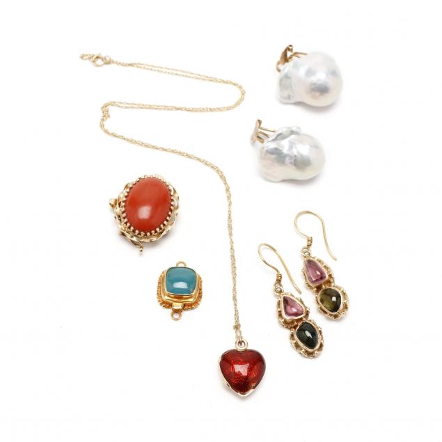group-of-gold-gemstone-jewelry-items
