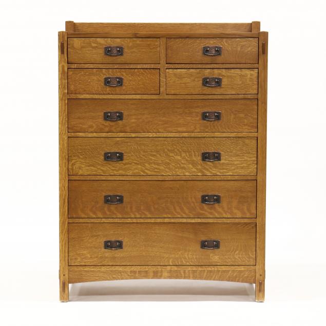 stickley-mission-style-oak-semi-tall-chest-of-drawers