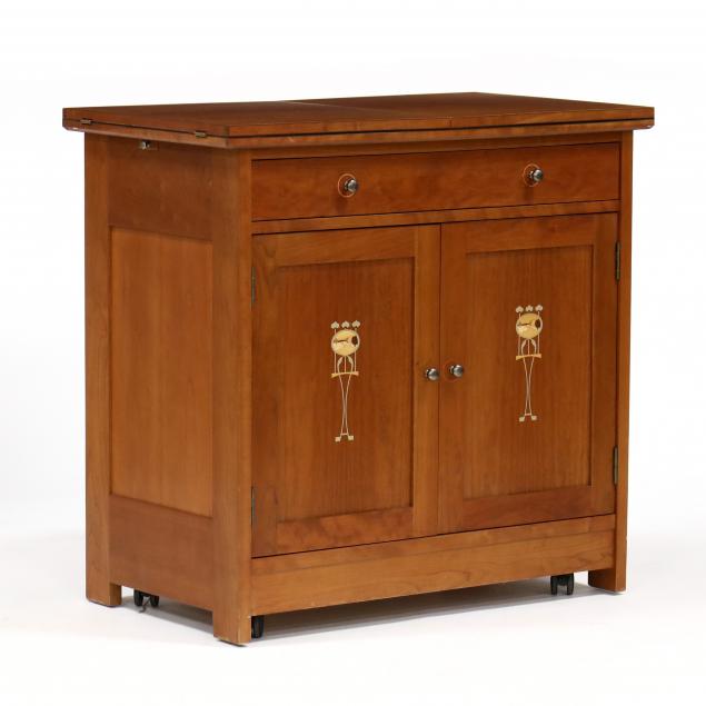 stickley-mission-style-inlaid-cherry-bar-cabinet