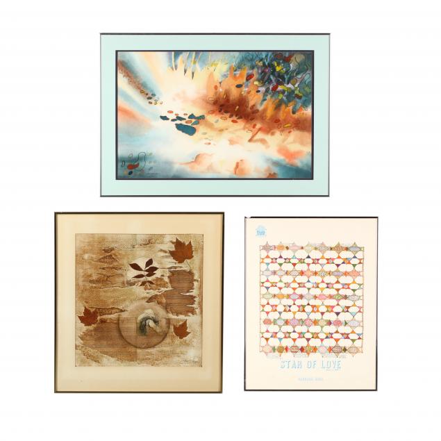 three-framed-abstract-works-on-paper