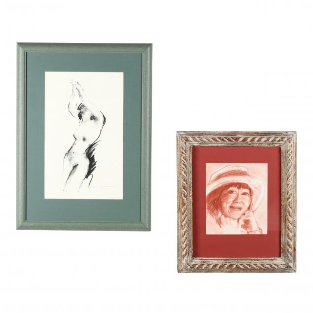 two-framed-figural-drawings-wayne-trapp-and-richard-hoge