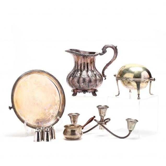 group-of-silverplate-and-sterling-silver-holloware