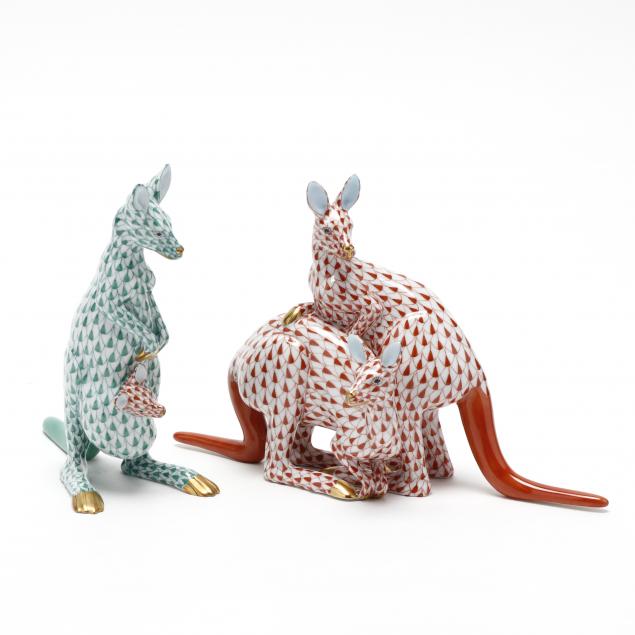 two-herend-fishnet-porcelain-kangaroo-figures