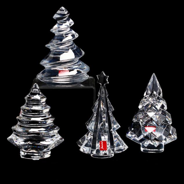 baccarat-group-of-four-crystal-christmas-trees
